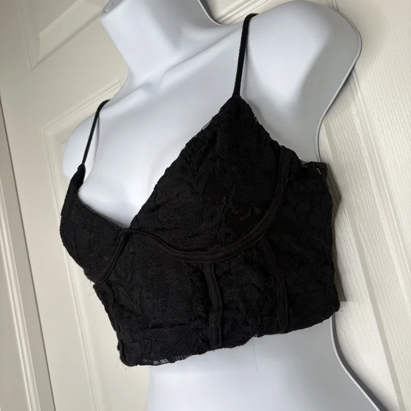 BP Black Lace Detail Bralette Size Medium - Picture 2 of 5